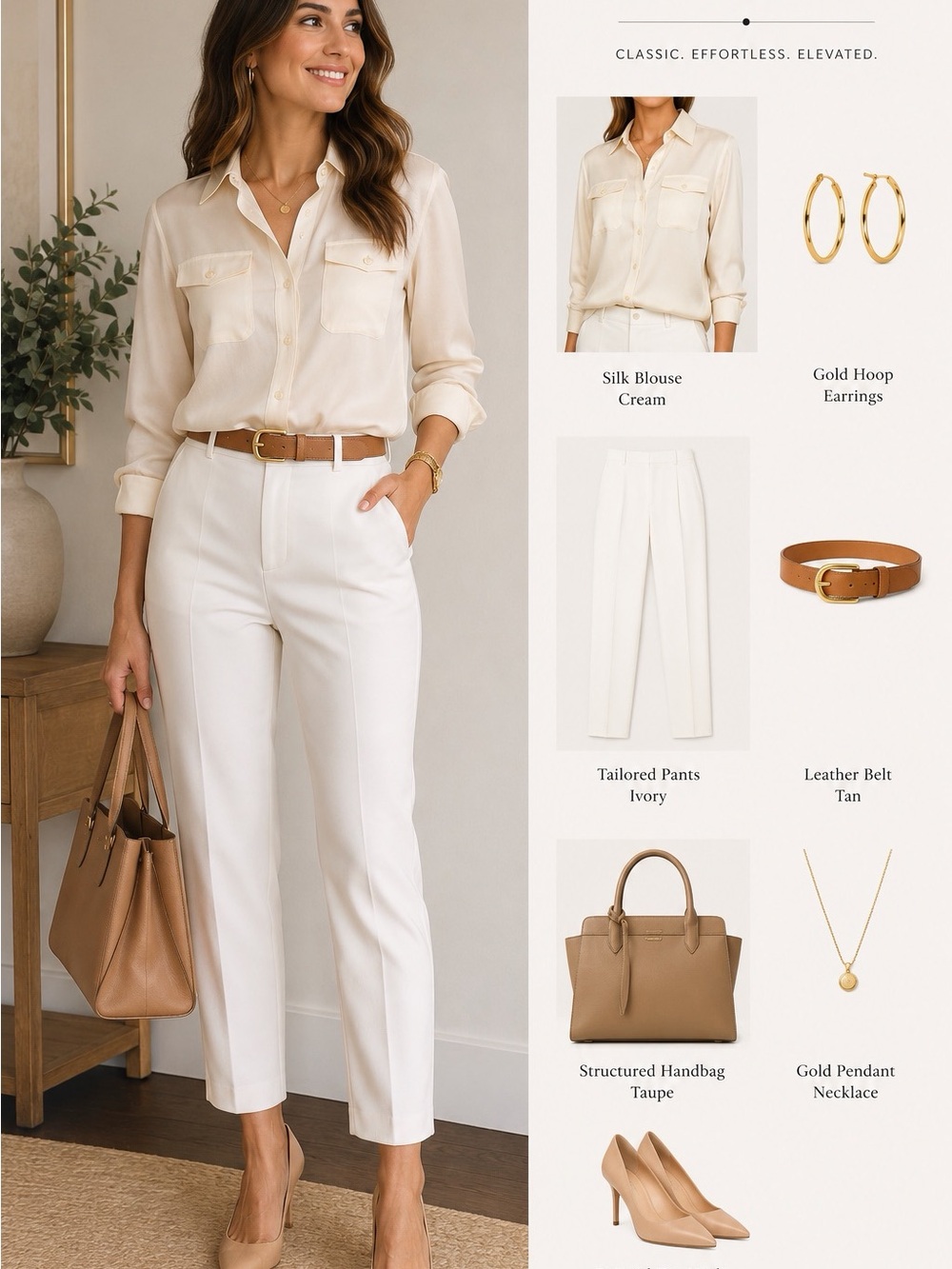 Ralph Lauren Cream Silk Button-Up Blouse size 2 petite